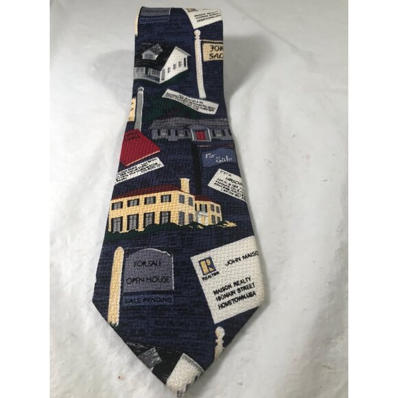Harken LTD Men’s Blue Hand Sewn Italian Silk Realestate Tie